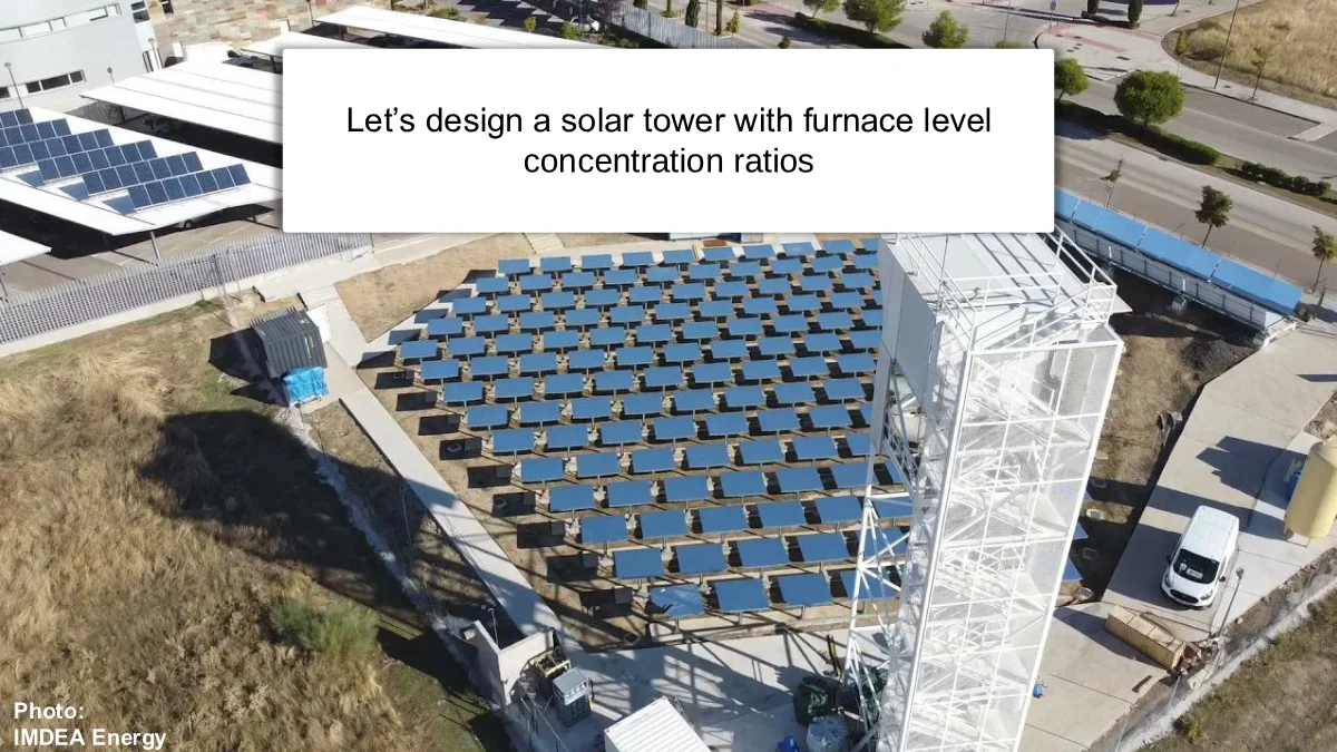 Page 4: Slide 4: A solar tower with furnace-level concentration